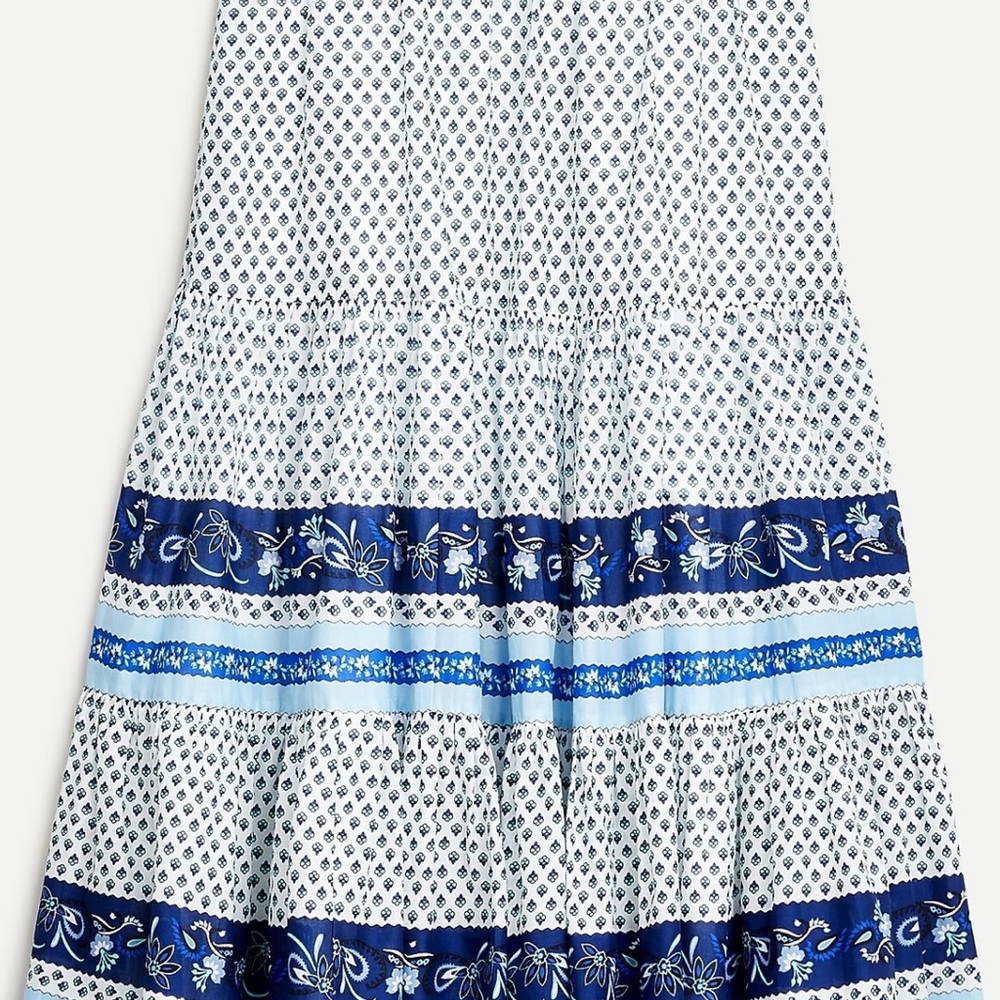 St. Barth’s Women's Broomstick Skirt M Tiered Boho Romantic